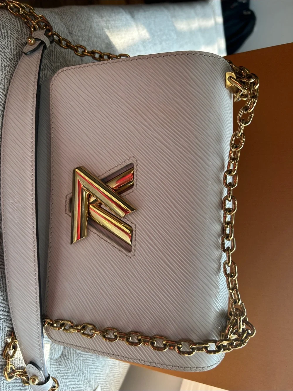 louis vuitton epi twist pm shoulder bag in white